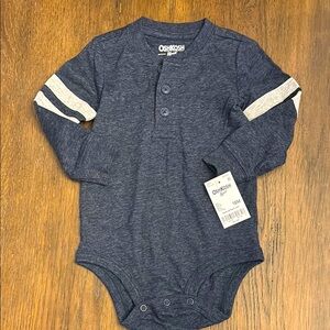NWT 18M OshKosh B’gosh Blue Long Sleeve Baby Bodysuit